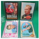 4x HOF Vintage Football Cards Montana Starr Unitas