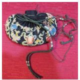 Antique Chinese Embroidered Scent Purse Forbidden