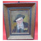 1942 Signed Oil Painting w Ornate Frame Rebbe?