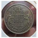 1941 Canada Silver 50 Cent Half Dollar Old Coin
