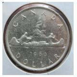 1960 Canada Silver One Dollar Canoe Coin OLD