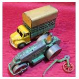 Old Dinky Toys Dodge Truck & Bedford Steam Roller