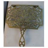 Antique Brass Fireplace Trivit Maybe Masonic NICE