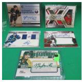 5x Hockey Auto/Relic Card Vesey Prince Connolly +