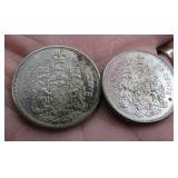 1959 & 1960 Canada Lot 2 Silver 50 Cent Coins