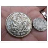 Canada Silver Lot 1936 Ten Cent & 1963 50 Cents