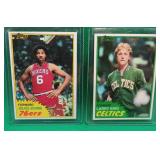 2x 1981-82 Topps #4 Larry Bird #30 Julius Erving