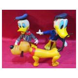 Retro Walt Disney Lot 3 Toys Pluto Donald Ducks