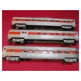 Vintage Lot 3 American Flyer Red Stripe Train Cars