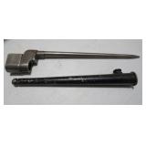 WWII British Spike Bayonet w Sheath No.4 Vintage