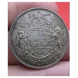 1950 Canada Silver 50 Cent Half Dollar Old Coin
