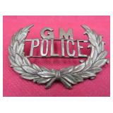 Vintage GM Police Cap Badge Insignia Old RARE