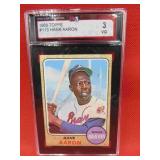 1968 Hank Aaron Graded Topps Baseball Card 3VG