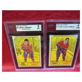 1967-68 Topps 2 Graded Hockey Cards w Canadiens