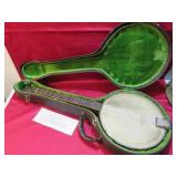 Vintage 4 String Banjo w Hard Case Made in USA OLD