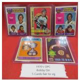 1970's Bobby Orr Lot 5 OPC Hockey Cards Vintage