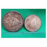 Canada SILVER 1967 $1 Dollar & 50 Cent Coins