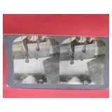 WWI Aeroplane Bomb Droppers Stereoview Card RARE