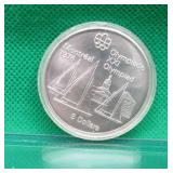 Montreal 1976 Olympics 5 Dollars SILVER Coin