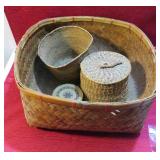 Vintage Lot 4 Old Hand Made Baskets Maybe Native