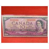 1954 Bank of Canada Devils Face 10 Dollar Bill