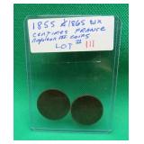 1855 1865 Dix Centimes France Napoleon III Coins