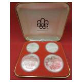 1972 Canada Silver Olympic Coin Set w Case 4.32 OZ