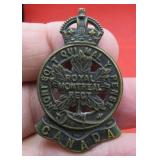 WWI Royal Montreal Regt. 14th Infantry Cap Badge