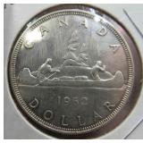 1962 Canada Silver One Dollar Canoe Coin OLD