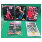 5x Basketball Cards With Shawn Kemp RC - Mutumbo +