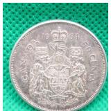 1964 Canada Circulated 50 Cent SILVER Coin