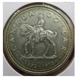 1973 Canada Silver One Dollar RCMP Vintage Coin