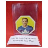 1961-62 Bob Nevin York Peanut Butter Hockey Card