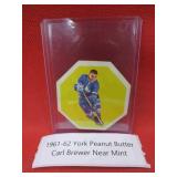 1961-62 Carl Brewer York Peanut Butter Hockey Card
