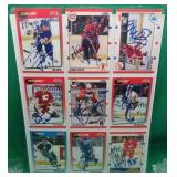 9x SIGNED Hockey Cards B. Smith Wregget MacInnis +