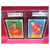 1967-68 Topps 2 Graded Hockey Cards Young Talbot