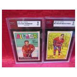 1967-68 Topps 2 Graded Hockey Cards W All Stars