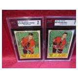1967-68 Topps 2 Graded Hockey Cards Maki Powis