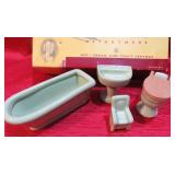 Old Made in Japan Green Pocelain Bathroom Fixtures