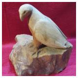 Vintage Hawk Wood Carving Signed Carver Brantford