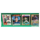 4x Nolan Ryan 1980-1987 Topps Baseball Cards