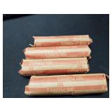4 Rolls of Wheat Pennies