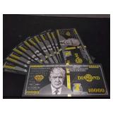 (20) Diamond Trump Black Bank Notes