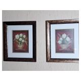 Pair of Framed Floral Art