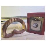 Signed Sculpture and Flask