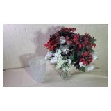 Two Crystal Vases and Flowers