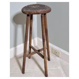 French Frida Minet Oak Pedestal or Plant Stand