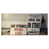 Vintage 'On Strike' Signs
