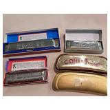 4 Vintage Harmonica 's