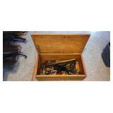 Wood Box of Vintage Tools